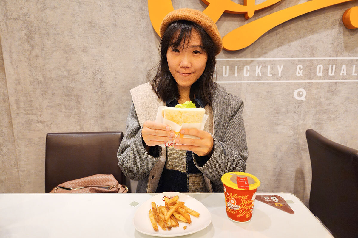 【台湾の朝食】定番ファストフード「Q burger」のハンバーガーやトーストが美味しい！